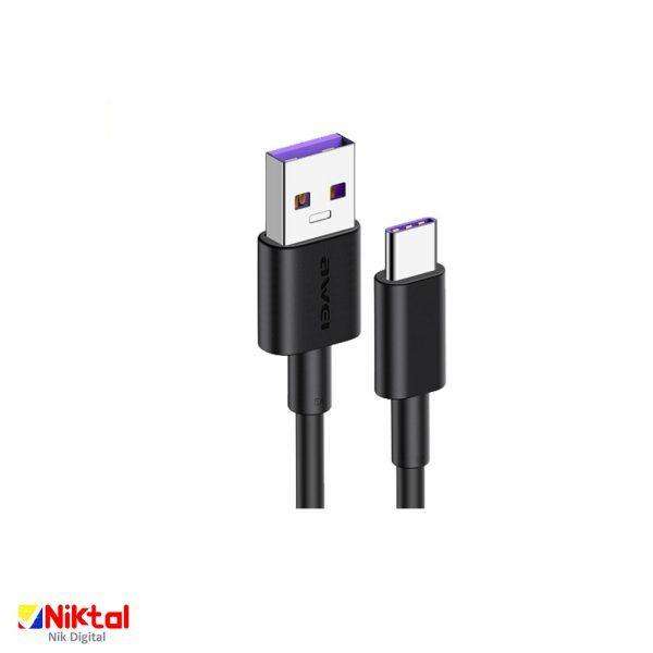 AWEI CL-77T Type-C Smart Fast 4A Charging Cable کابل شارژ هوشمند اوی