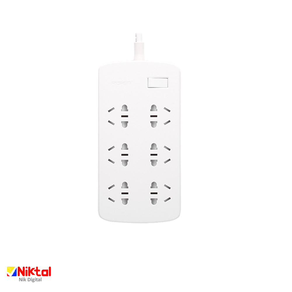 Pisen power strip with 6 outlets