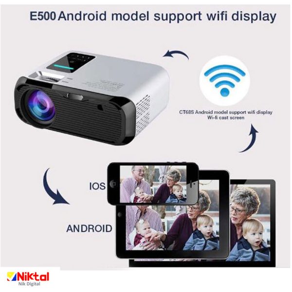 LED HD video projector E500 ویدئو پروژکتور