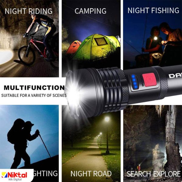 Acceptable Tactical Charging Flashlight T002 چراغ قوه