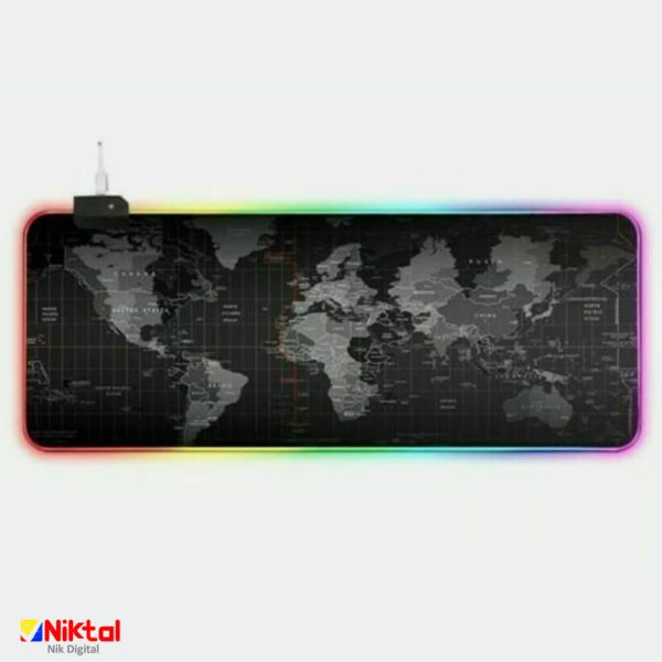 ماوس پد RGB گیمینگ نقشه جهان